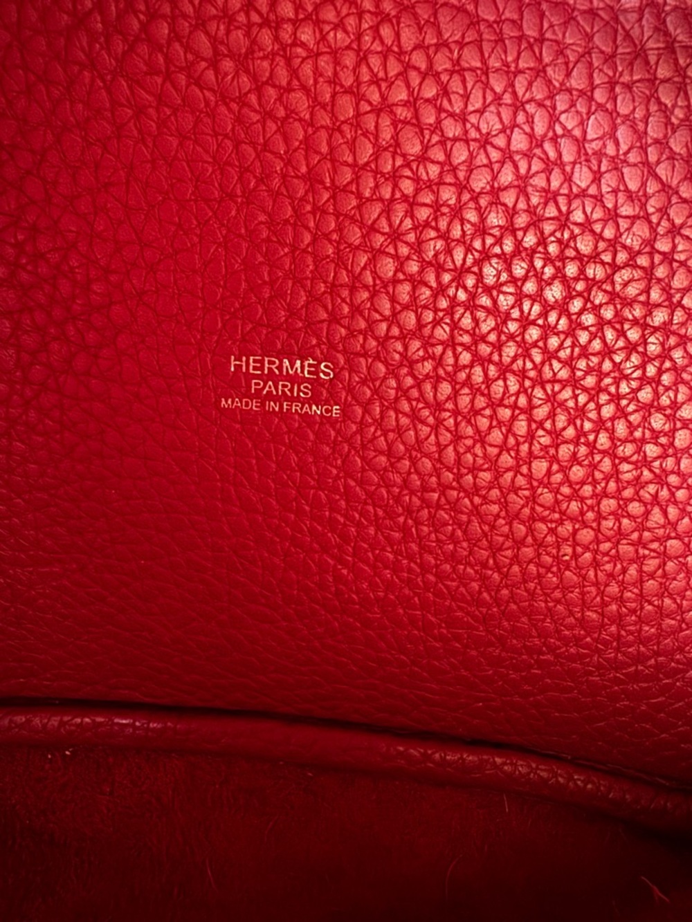 Hermes Picotin Lock 18 handbag crafted from Taurillon Clemence Leather-dark red - Picture 7 of 10